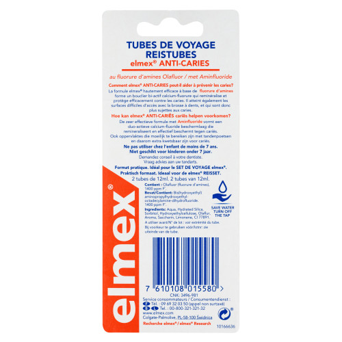 Elmex Dentifrice Anti-Caries 2x12ml - Protection et Reminéralisation