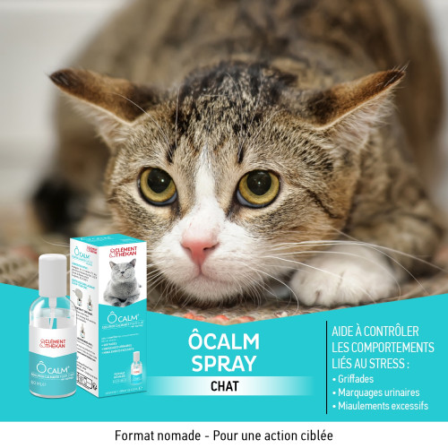 Ôcalm Spray Apaisant Chat 60ml - Bien-être et Contrôle Stress