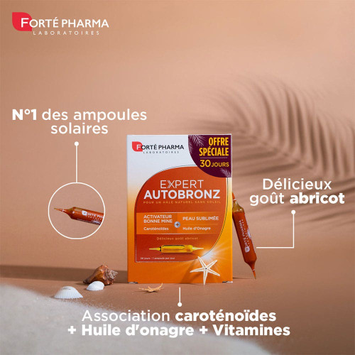 Forte Pharma Autobronz 30 Ampoules - Teint Hâlé Embellisseur