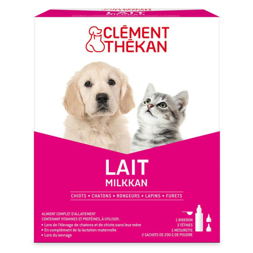 Clément Thékan Milkkan 400g - Lait pour Chiots et Chatons Orphelins