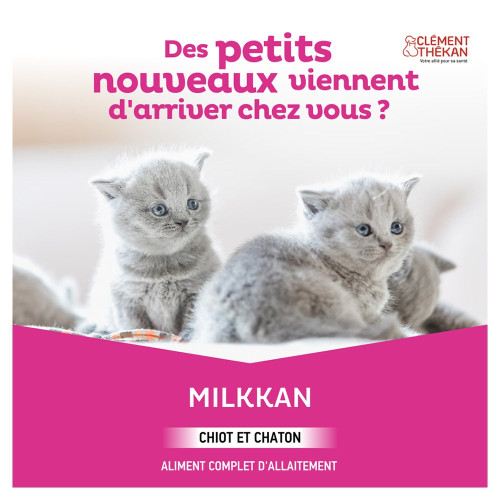 Clément Thékan Milkkan 400g - Lait pour Chiots et Chatons Orphelins
