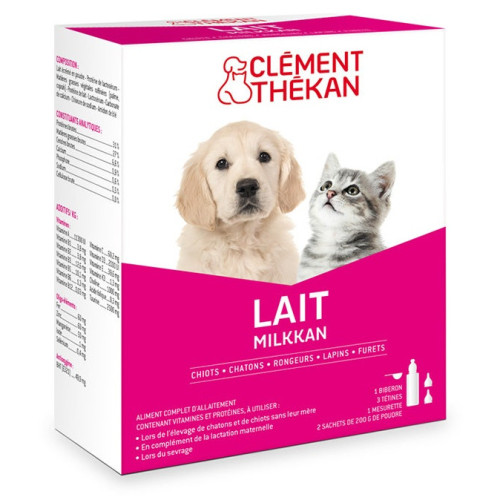 Clément Thékan Milkkan 400g - Lait pour Chiots et Chatons Orphelins