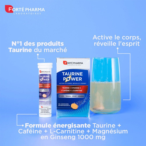 Forté Pharma Taurine Power 30 Comprimés Boost Énergie Vitamines