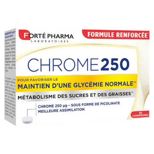 FORTE PHARMA Chrome 250 30 comprimés Régule Glycémie Grignotage