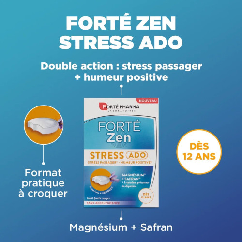 Forté Pharma Forté Zen Stress Ado 20 Comprimés Sérénité et Énergie