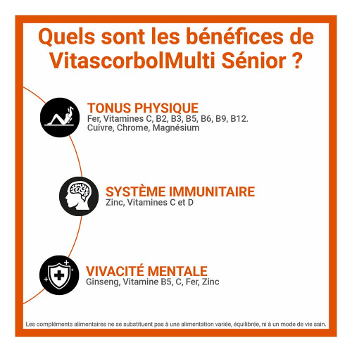 COOPER Vitascorbol Multi Sénior 30 Comprimés - Booste Immunité