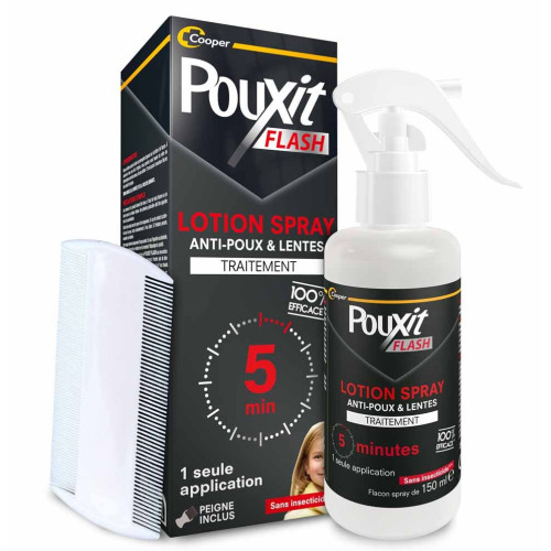 COOPER Pouxit Flash 150ml - Elimine Poux et Lentes en 5min