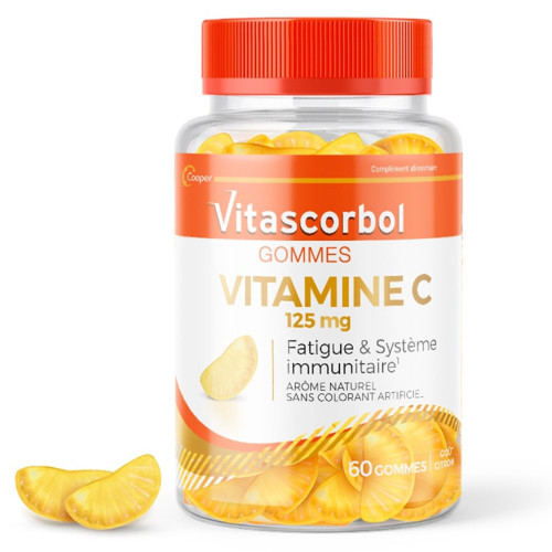 COOPER Vitascorbol 60 Gommes - Boost Immunité et Énergie