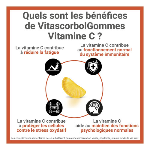 COOPER Vitascorbol 60 Gommes - Boost Immunité et Énergie