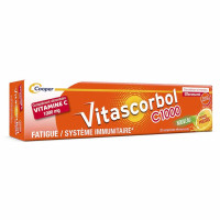 COOPER Vitascorbol 1G: 20 Comprimés Effervescents Vitamine C