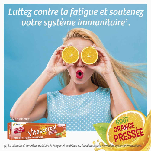 COOPER Vitascorbol 1G: 20 Comprimés Effervescents Vitamine C