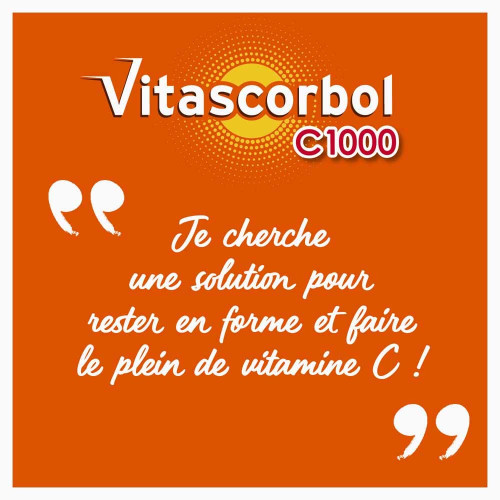 COOPER Vitascorbol 1G: 20 Comprimés Effervescents Vitamine C