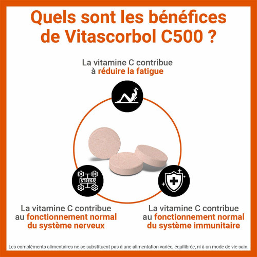 COOPER Vitascorbol C500 24cp - Boost Immunité et Énergie