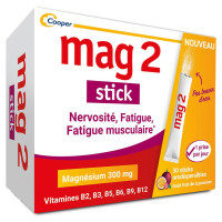 Mag 2 Nervosité, Fatigue, Fatigue Musculaire 30 Sticks Orodispersibles