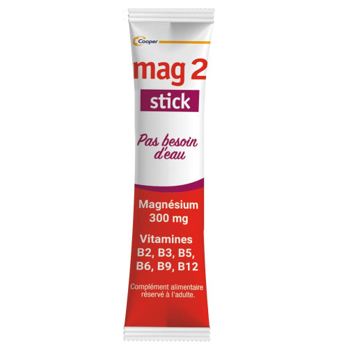 Mag 2 Nervosité, Fatigue, Fatigue Musculaire 30 Sticks Orodispersibles