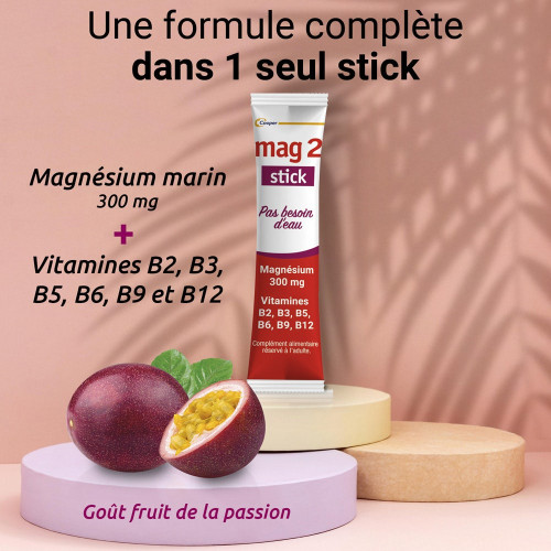 Mag 2 Nervosité, Fatigue, Fatigue Musculaire 30 Sticks Orodispersibles