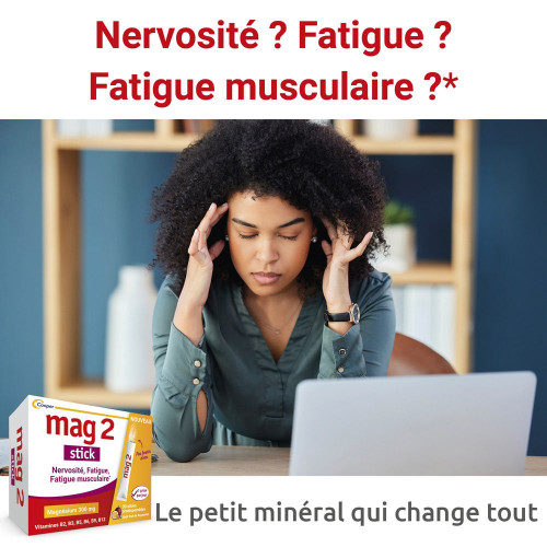 Mag 2 Nervosité, Fatigue, Fatigue Musculaire 30 Sticks Orodispersibles