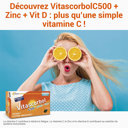 VITASCORBOL Vitamine C500mg + Zinc + Vitamine D 30 Capsules