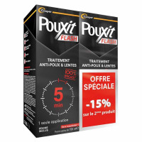 POUXIT FLASH Traitement Anti-Poux et Lentes 2 x 150 ml