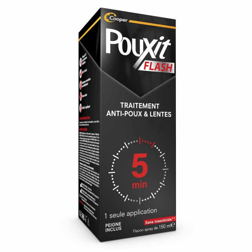 POUXIT FLASH Traitement Anti-Poux et Lentes 2 x 150 ml