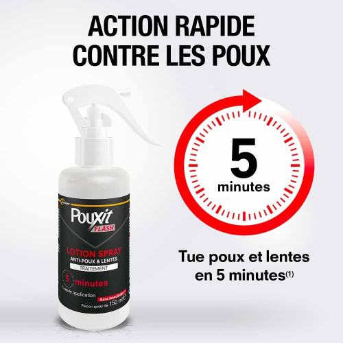 POUXIT FLASH Traitement Anti-Poux et Lentes 2 x 150 ml