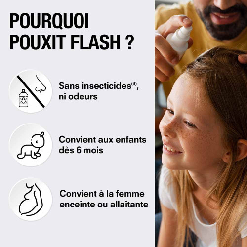 POUXIT FLASH Traitement Anti-Poux et Lentes 2 x 150 ml