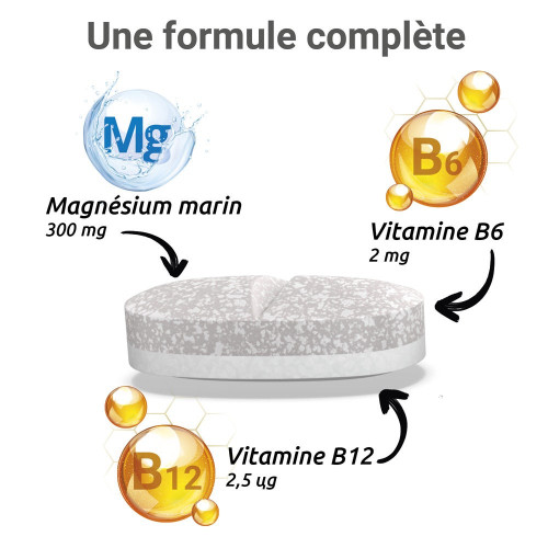 MAG 2 24H Magnésium Marin, Vitamines B6 et B12 - 40 comprimés