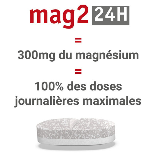 MAG 2 24H Magnésium Marin, Vitamines B6 et B12 - 40 comprimés