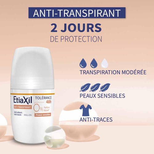 Etiaxil Anti transpirant Tolérance 48h roll-on 50 ml