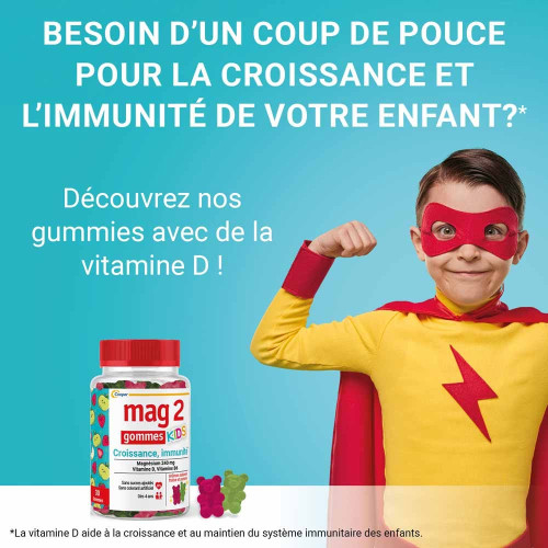 Mag 2 Croissance, Immunité Kids 30 Gommes