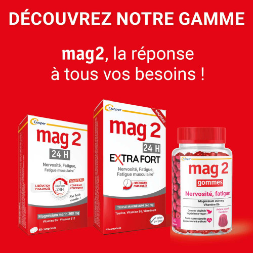 Mag2 24H 80 comprimés Anti-Fatigue Nervosité Musculaire Pharma360