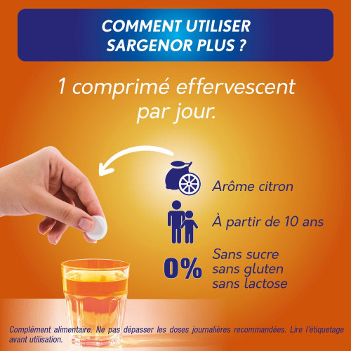 Sargenor Plus Arginine Magnésium Vitamine C 14 Comprimés Fatigue Intense
