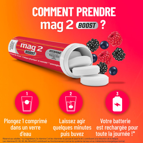 COOPER Mag 2 Boost 20 comprimés Énergie et Vitalité - Pharma360