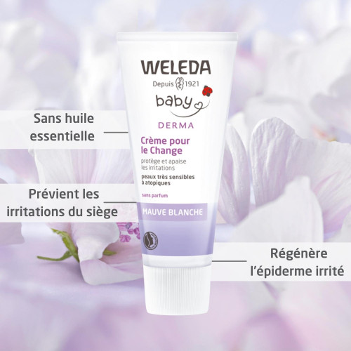 La Crème pour le Change à la Mauve blanche bio Weleda
