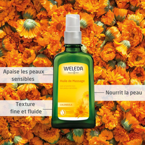 Weleda Calendula Huile de Massage 100ml - Soin Peau Sensible