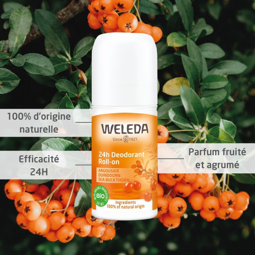 Weleda Déodorant Argousier 50ml - Fraîcheur 24h, Anti-Odeur