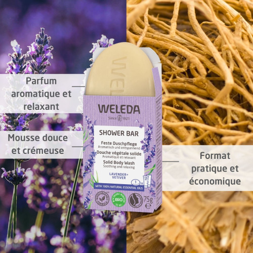 Weleda Douche Végétale Solide Lavande Vétivier 75g - Nettoyage Doux