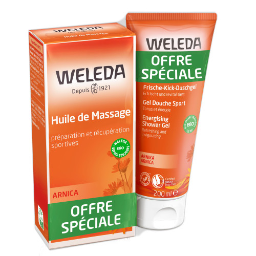 Weleda Arnica 200ml: Huile Massage et Gel Douche Sport