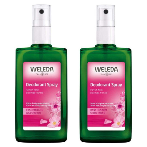WELEDA Rose Musquée Déodorant Spray 24H 2x100ml - Naturel et Féminin