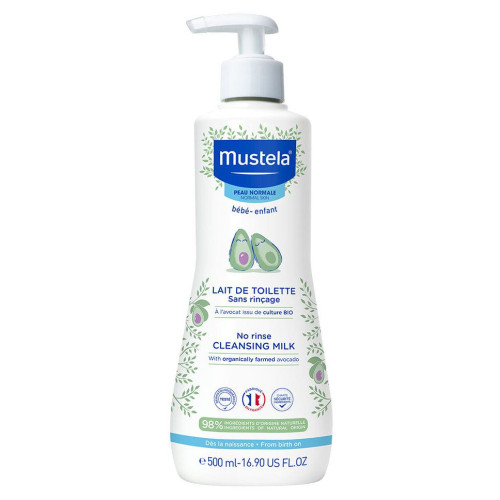 Mustela Lait de toilette sans rinçage 500ml Nettoie Douceur Bébés