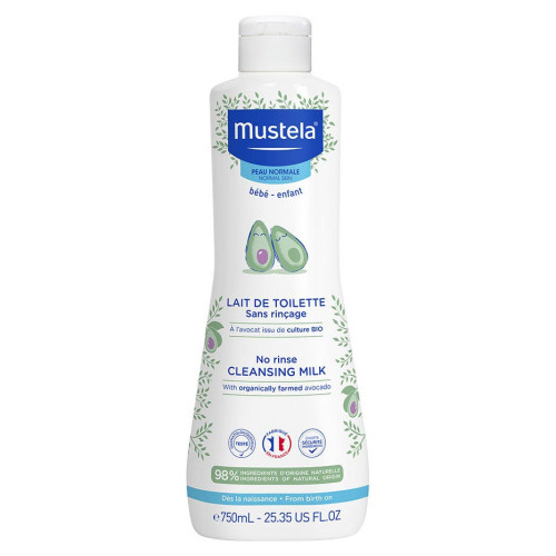 Mustela Lait de Toilette Sans Rinçage 750 ml Nettoyage Doux Bébé
