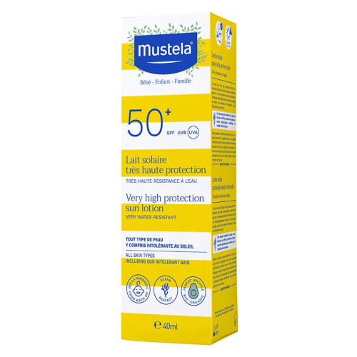 Mustela Lait Solaire SPF50+ 40ml - Protection Haute pour Bébé