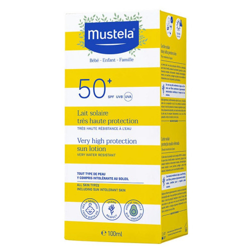 Mustela Lait Solaire SPF50+ 100ml - Protection Familiale Bio