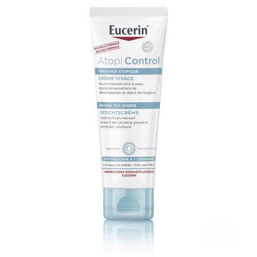 Eucerin AtopiControl Crème Visage 50mL - Apaise Peaux Sèches