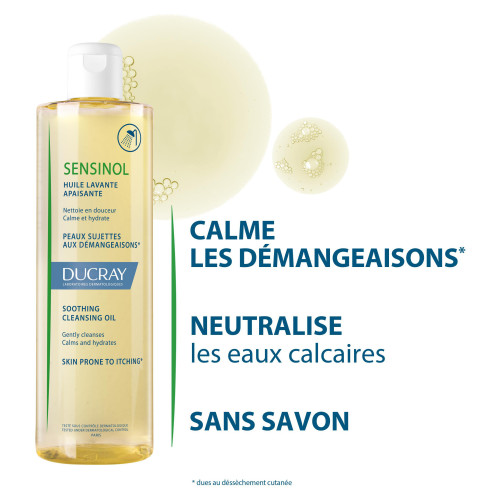 Ducray Sensinol Huile Lavante 200mL - Apaise et Hydrate