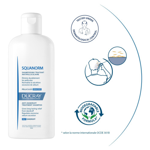 Ducray Squanorm 200ml - Shampoing Antipelliculaire chez