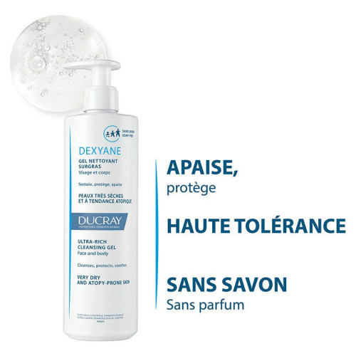 Ducray Dexyane Gel Nettoyant Surgras 400ml - Soin Doux