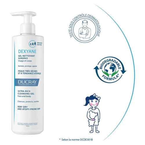 Ducray Dexyane Gel Nettoyant Surgras 400ml - Soin Doux