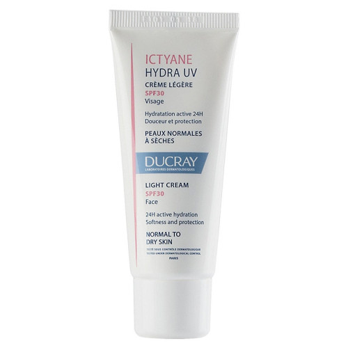 Ducray Ictyane Hydra UV 40ml - Hydratation 24h, Peaux Sèches