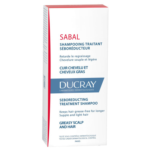 Ducray Sabal Shampooing 200ml - Cheveux Gras Moins Fréquents